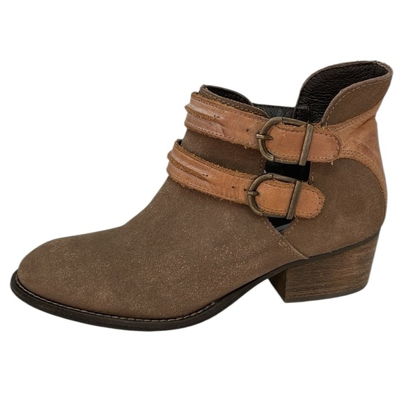 Steve Madden Booties Women's Brown Ankle Boots Brown Leather Buckle Size 6.5 - Picture 6 of 13